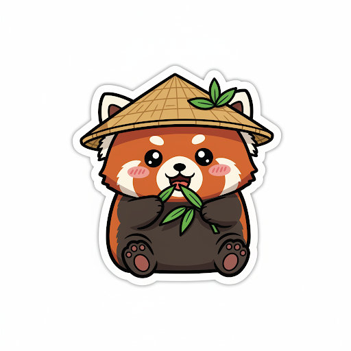 Kawaii red panda sticker