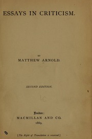 Cover of edition essaysincritici00arno