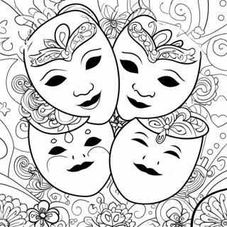 Kolorowanka Kolorowych Masek Teatralnych 24263-19155