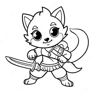 Kolorowanka Z Męskim Wilkiem Anime Z Mieczem 37453-29612