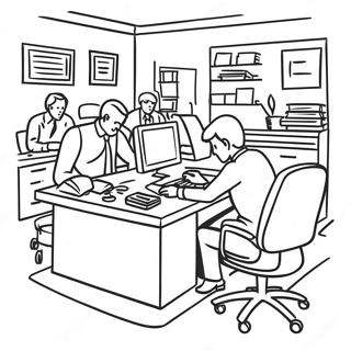 Pagina Da Colorare Scena Ufficio Occupato 68755-54417