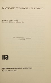 Cover of: Diagnostic viewpoints in reading.