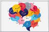 A brain made of colourful speech bubbles that include electron pairs and curly arrows