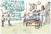 A cartoon of a science teacher allowing students to pick the equipment to use for a chemistry practical