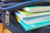 Textbooks in a school backpack