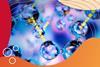 Digital art representing intermolecular forces between covalently bonded molecules