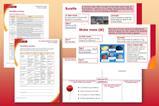 Examples of the resources that make up the key terms support packs: a key terms list, an accessible glossary slide; a Frayer model slide and an Unscrambling definitions worksheet
