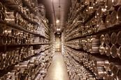 An image showing an archive of ice cores