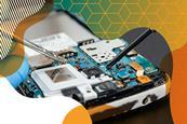 Photo of the inside of a mobile phone