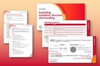 Example pages from teacher notes and example slides from the presentation that make up this resource