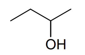 A diagram illustrating the skeletal formula of butan-2-ol