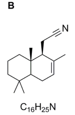 A diagram illustrating the structure of an unnamed compound B