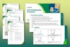 Example pages from teacher notes, student worksheet and presentation slides that make up this resource