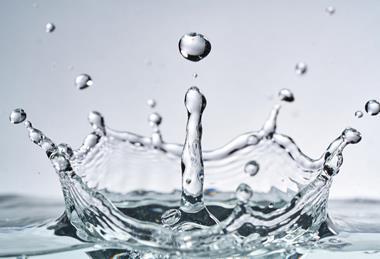 Close up on a splash of water