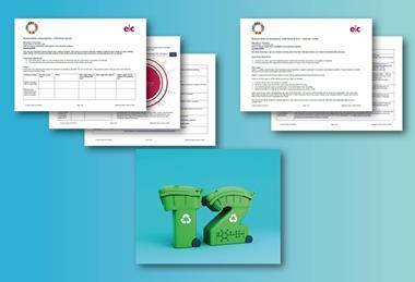 An image showing the pages available in the downloads with two bins in the shape of a 12 in the foreground. 