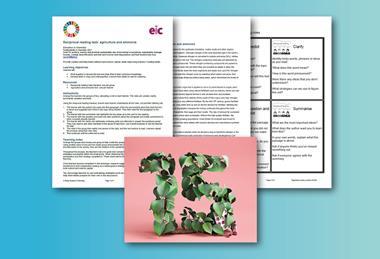 An image showing the pages available in the download with leaves in the shape of a 15 in the foreground. 