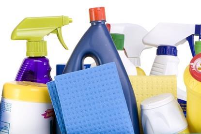 Image of cleaning products in a basket
