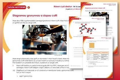 Screenshot images of teacher notes and student sheet