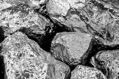 A sample of elemental chromium on black background