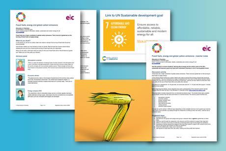 An image showing the pages available in the downloads with corn in the shape of a 7 in the foreground. 