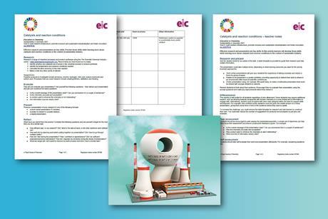 An image showing the pages available in the downloads with a factory in the shape of a 9 in the foreground. 