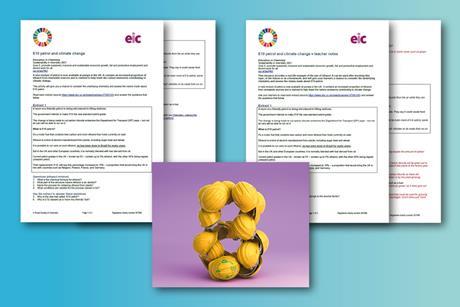  An image showing the pages available in the downloads with yellow hard hats in the shape of an 8 in the foreground. 