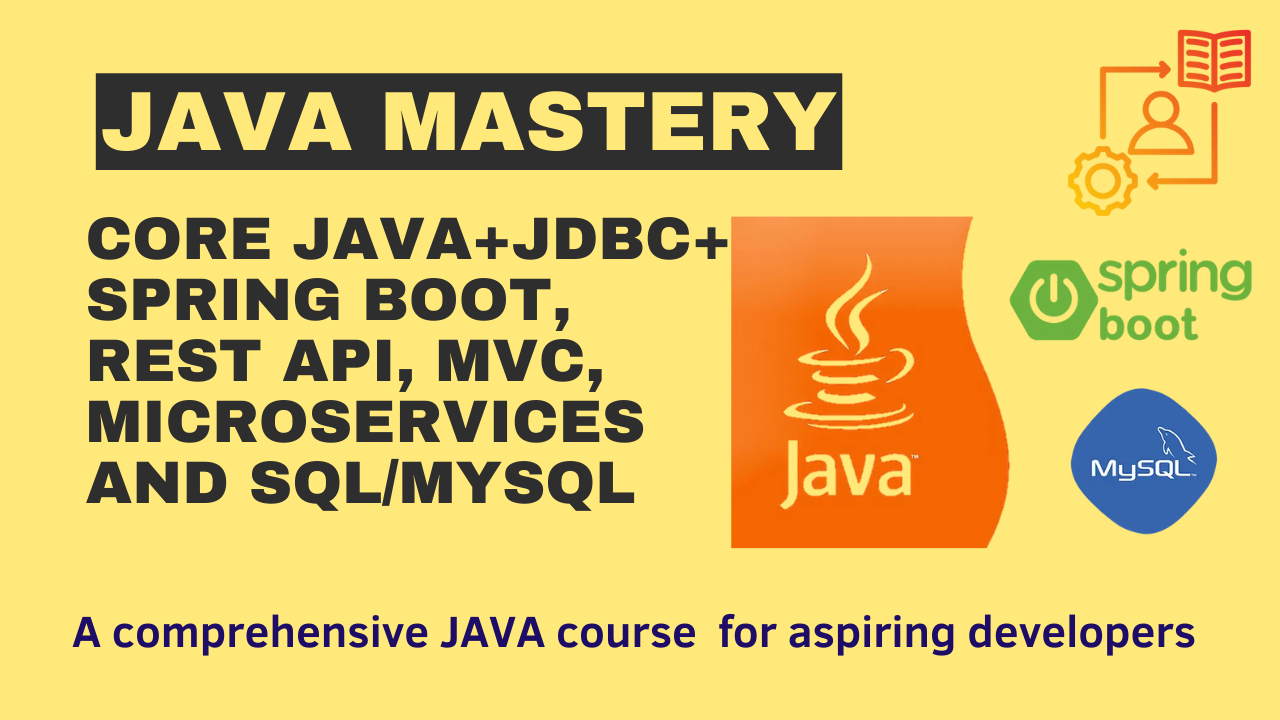 Master Java, JDBC, Spring Boot with Rest API, MVC, Microservices and SQL