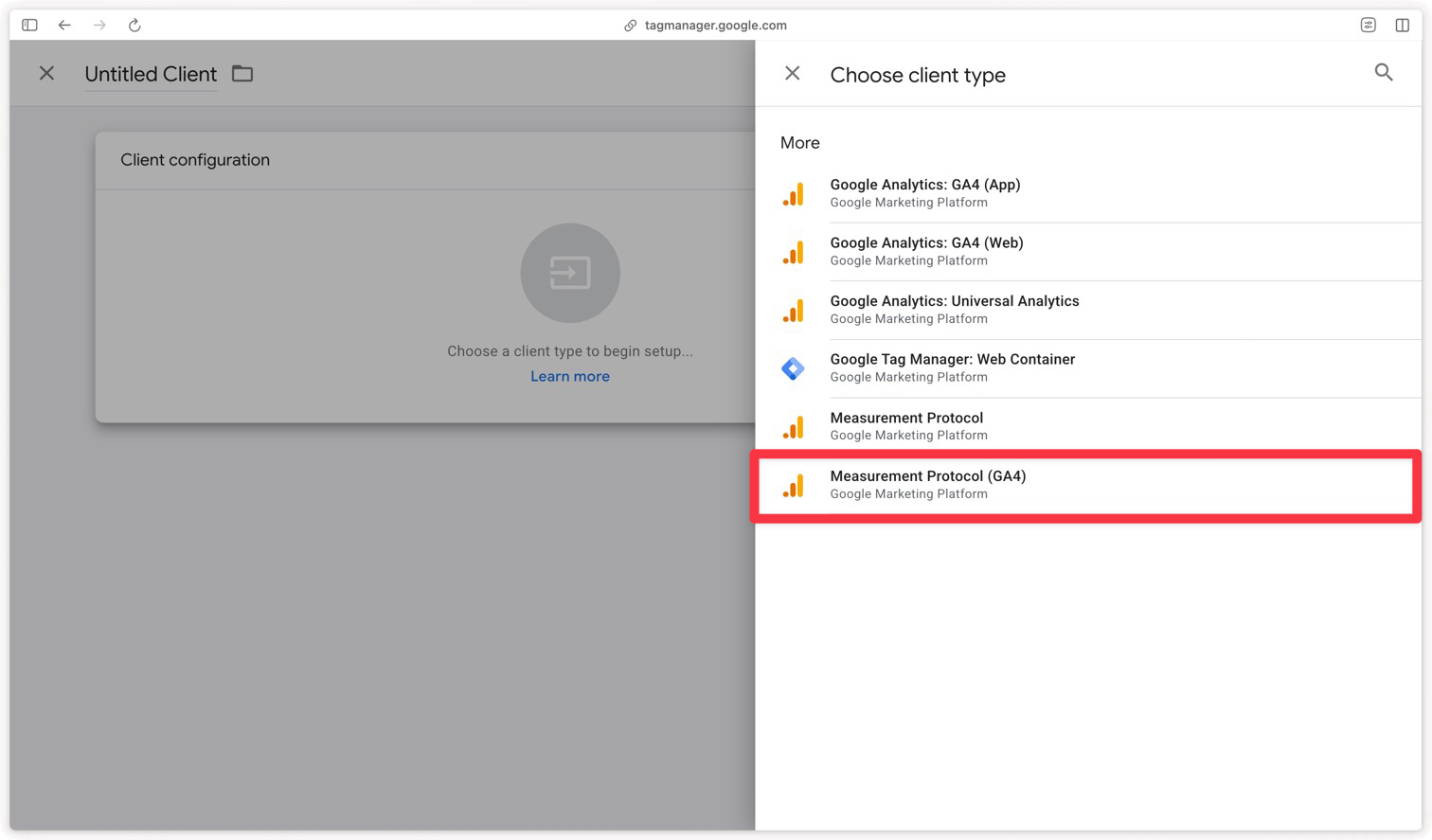 Measurement Protocol (GA4) client in GTM Server
