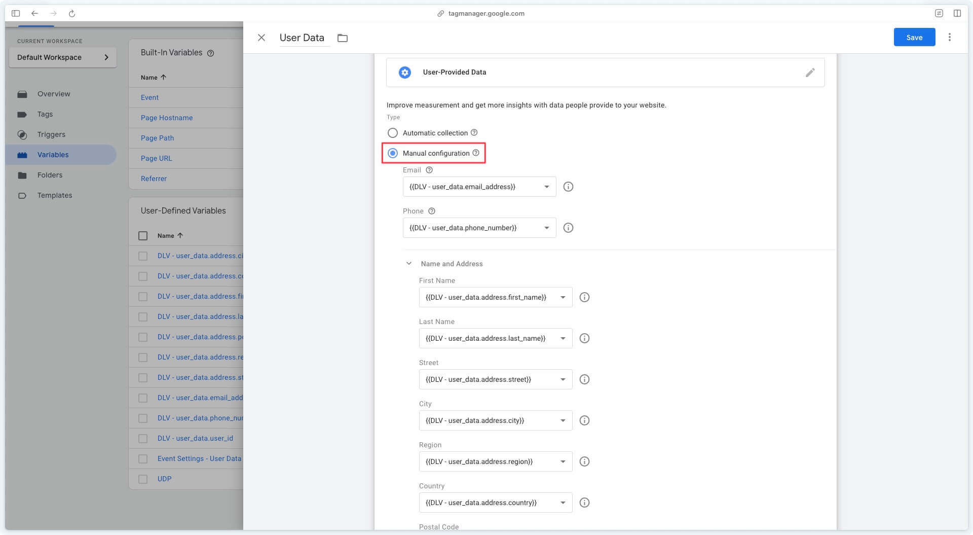 User-Provided Data variable in Google Tag Manager