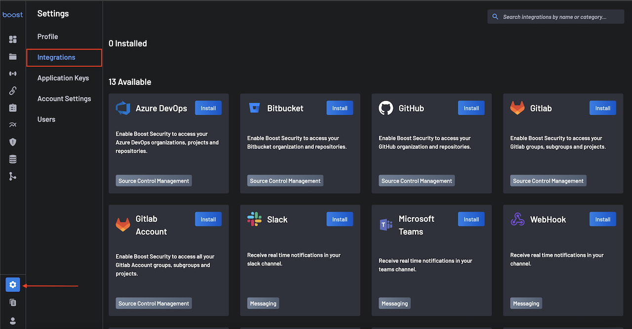 Settings and Integrations