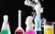 Introducing chemical reactions - coloured liquids in glass beakers