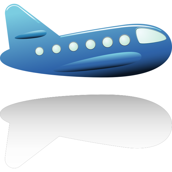Aircraft with its shadow.