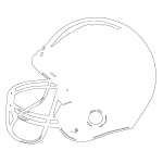 Football helmet vector line drawing