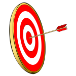 Vector clip art of target with arrow