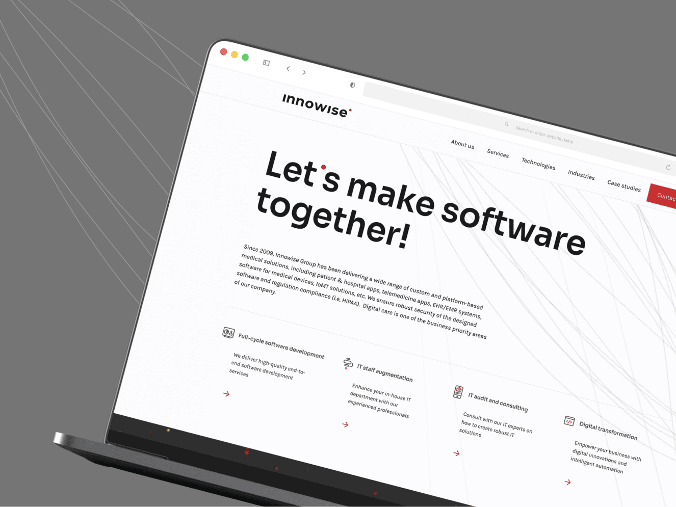 Software company website design