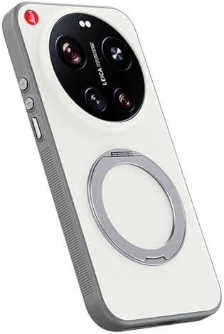 Case For Xiaomi 17 Ultra, Rotatable Ring Stand Magnetic Cover Drop Protection Slim Anti-Slip Hard PC Shell,Grey,17 Ultra