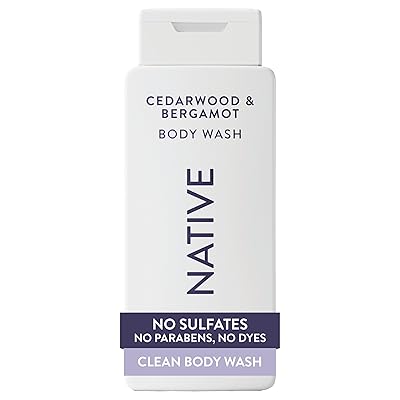 Native Body Wash Contains Naturally Derived Ingredients | For Women & Men, Sulfate, Paraben, Dye Free Leaving Skin Soft and Hydrated | Cedarwood & Bergamot 18 oz