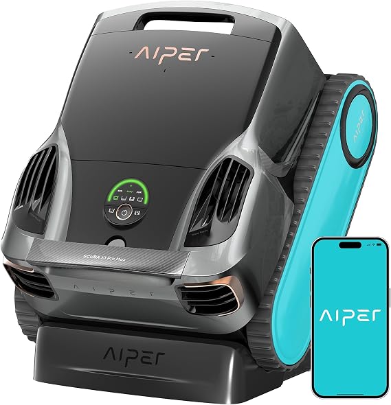 Aiper Scuba X1 Pro Max All-in-One Pool Cleaning Robot & Skimmer With 8,500 GPH Suction, Ultra-fine Filtration, Smart Surface Parking, For All Inground Pools, Blue