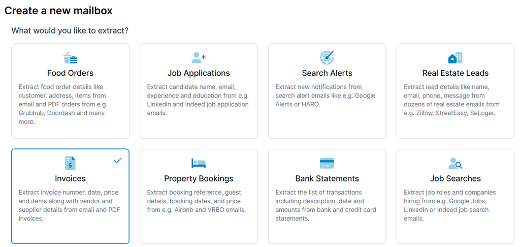 領収書OCR用メールボックスを作成