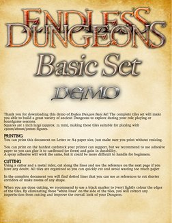 Thank you for downloading this demo of Endless Dungeon Basic Set! The complete tiles set will make
you able to build a great