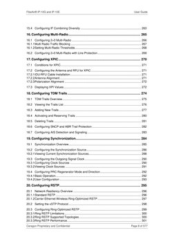 FibeAir® IP-10G and IP-10E 
User Guide 
Ceragon Proprietary and Confidential 
Page 8 of 577 
15.4 Configuring IF Combining Di