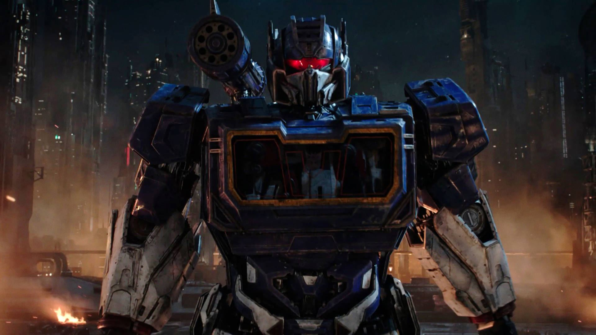 4K Ultra HD Transformers Night City Wallpaper