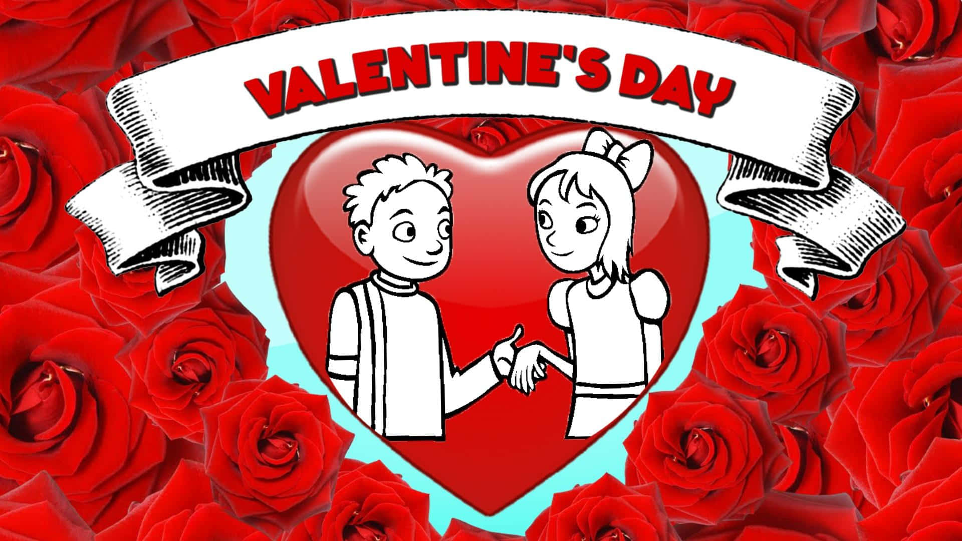 Black And White Cartoon Valentine's Day Pictures