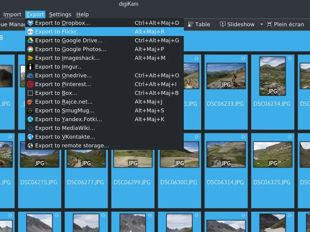 Easily export your images to the social networks and cloud services