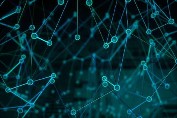 A network of interconnected glowing lines and nodes in blue and green forms an abstract web against a dark background, capturing the essence of digital communication. The intricate pattern mirrors the complexity of finding fast flux solutions in technology.