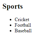 Unordered List in HTML