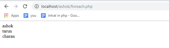 Example- foreach loop php- Edureka