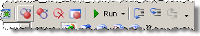 Run and debug buttons