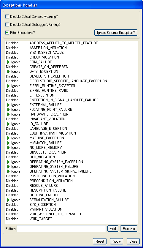 Exception handling tool