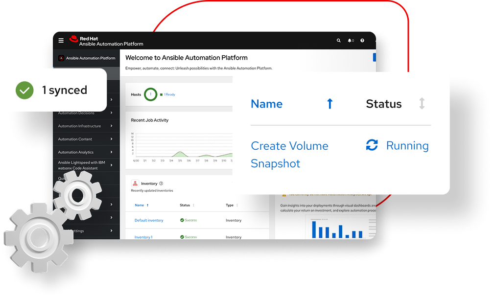 In der Benutzeroberfläche von Red Hat Ansible Automation Platform wird eine Schwachstellenwarnung angezeigt, während ein Modell migriert wird